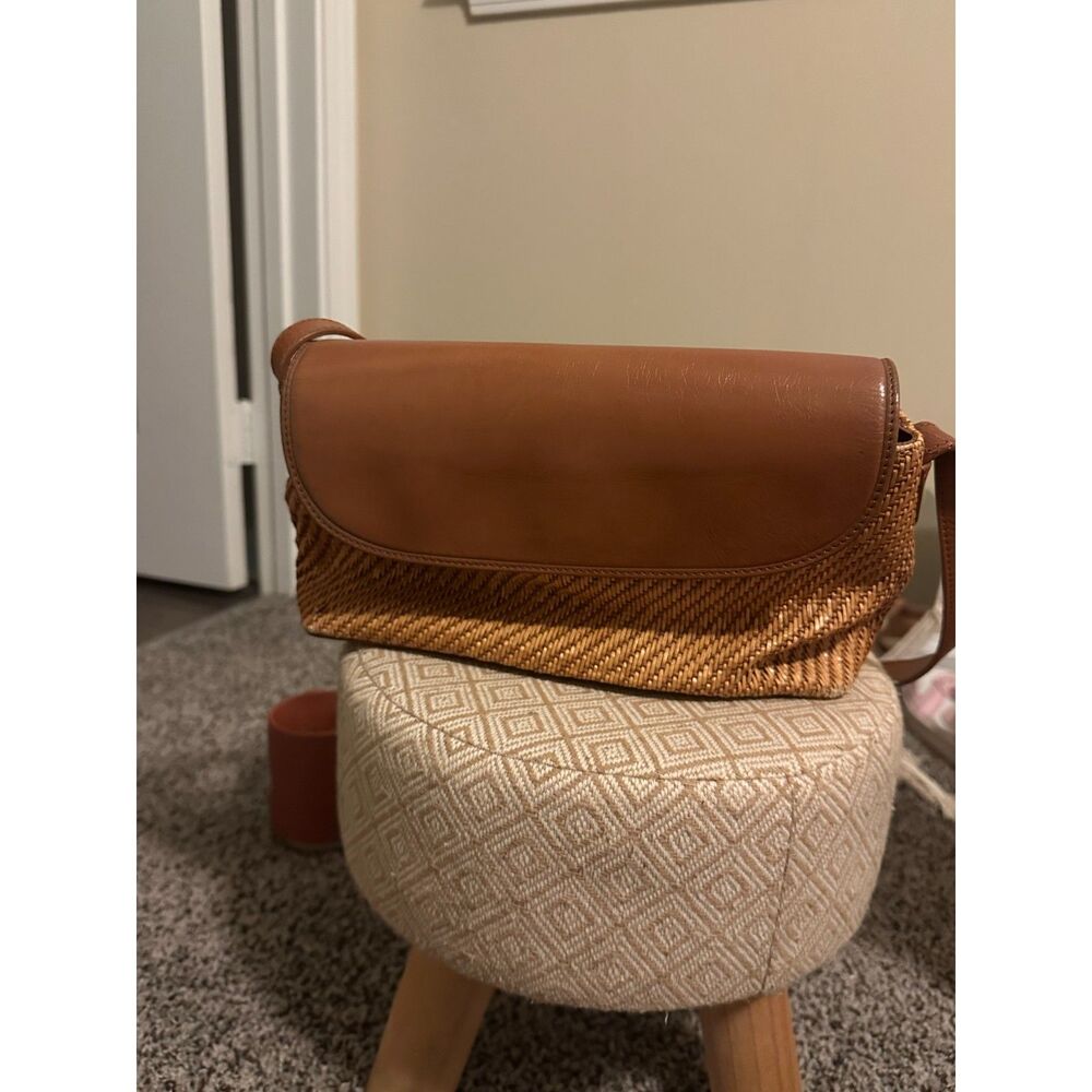 Fossil Woven Brown Crossbody Shoulder Bag
